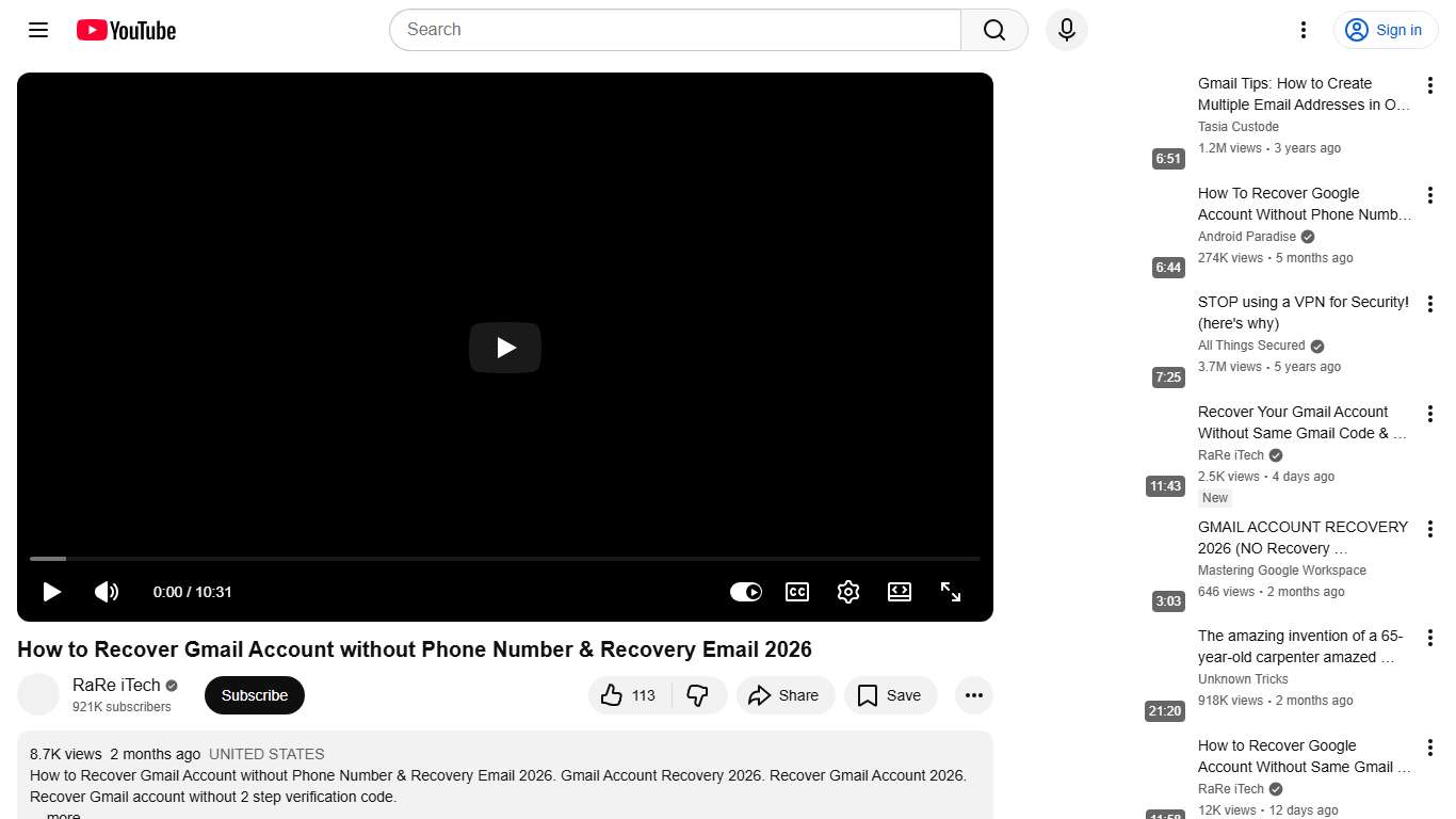 How to Recover Gmail Account without Phone Number & Recovery Email 2026 - YouTube