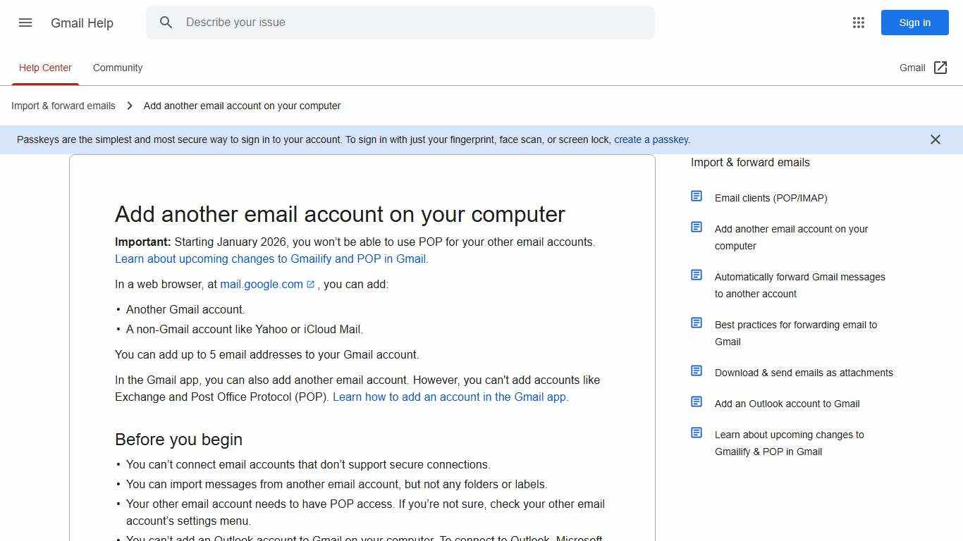 Add another email account on your computer - Gmail Help