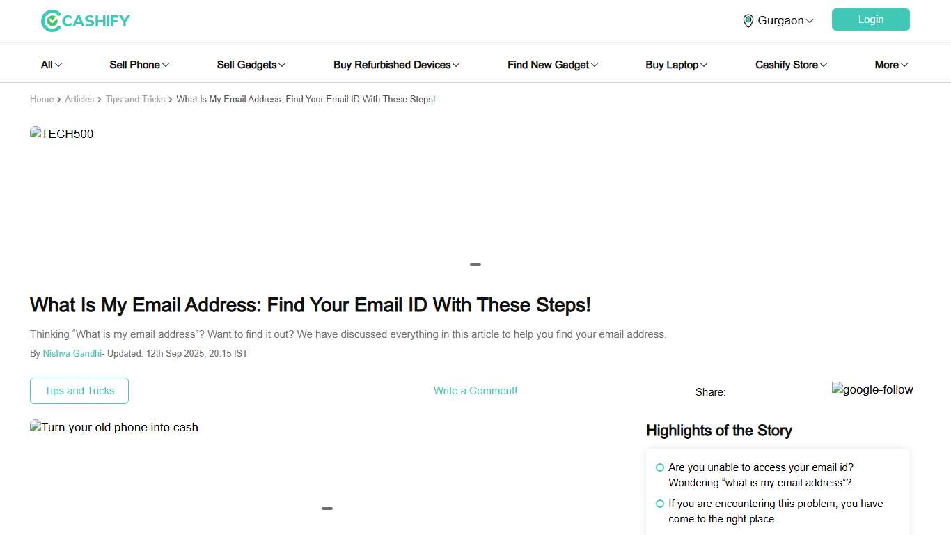 What Is My Email Address: Find Your Email ID With These Steps! Cashify Blog