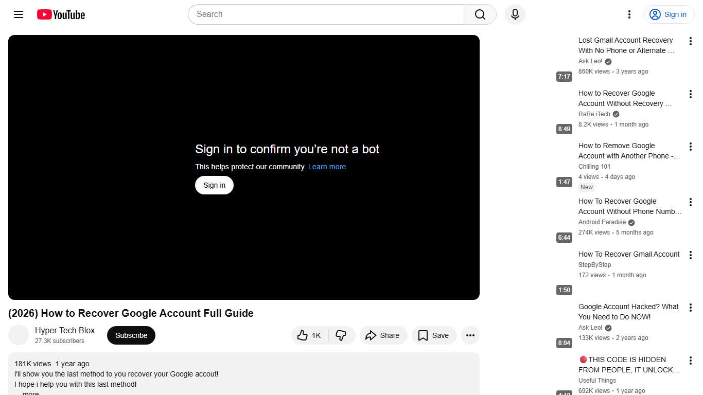 (2026) How to Recover Google Account Full Guide - YouTube